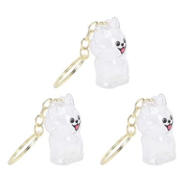 Imagem de Ymiko 3 Peças Chaveiro de Lembrança de Cabelo Pomerânia, Amuleto Memorial de Cachorro Fofo para Amantes de Animais de Estimação, Acessórios Temáticos de Cachorro