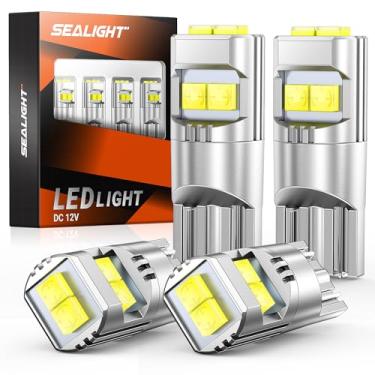 Imagem de SEALIGHT 194 lâmpadas LED 6000K brancas para placa de carro cúpula interior mapa porta cortesia luzes de painel 168 175 2825 W5W T10, pacote com 4