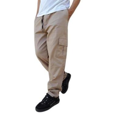 Imagem de Calça Cargo Juvenil Infantil 6 Bolsos Skatista Adolescente Via Lance-Masculino