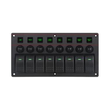 Imagem de Painel De Interruptores Gangue De 8 Posições Para Barcos, Com Disjunto