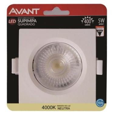 Imagem de Kit 2 Spot Led Embutir Quadrado 5w 4000k Luz Branca Neutra - Avant