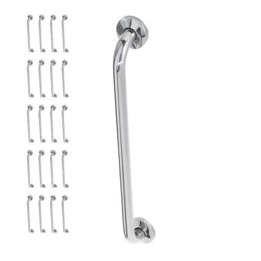 Imagem de Alça Barra De Apoio 70cm Inox Kit 20 Unidades Cadeirante Idoso Deficiente Corrimao Banheiro Box Corr