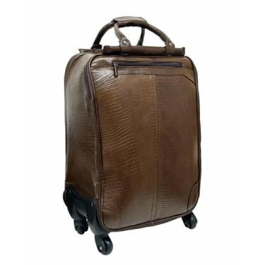 Imagem de Mala de Viagem Padrão Bordo Em Couro Paris Viccina, Marrom