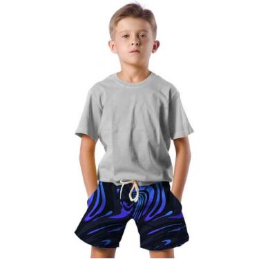 Imagem de Shorts Infantil Bermuda Calção Praia Verão Arte Manchas Color 468 - SM