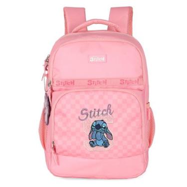 Imagem de Mochila de Costas Stitch Rosa Quadriculada MS50051SC UP4YOU Lançamento