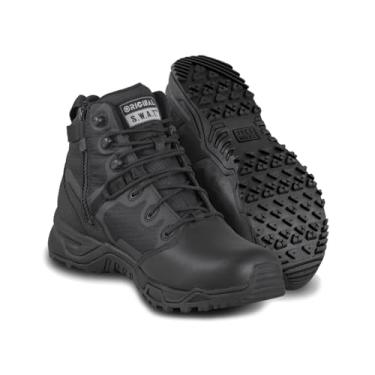 Imagem de Bota masculina tática original SWAT Alpha Fury 15,24 cm com zíper lateral com bico polidível - Preto, 11W