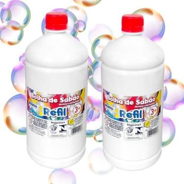 Imagem de 2 Litros Refil Líquido Brinquedos de Bolha de Sabão Garrafa - Brasilfl