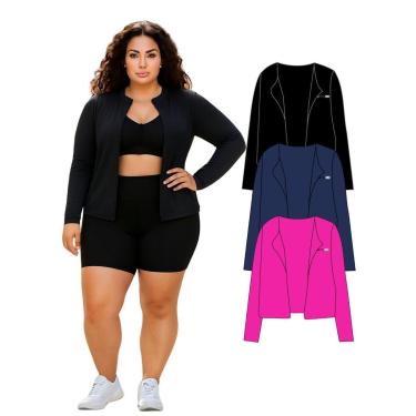 Imagem de Kit 3 Casacos Camisas Sem Zíper Proteção UV FPU50 Feminino Plus Size-Feminino
