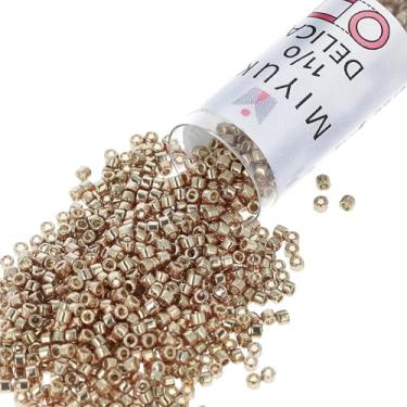 Imagem de Miyuki Delica Seed Beads 11/0 - champanhe galvanizado Duracoat DB1834 7,2 gramas
