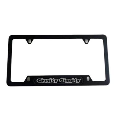 Imagem de AJSDFGSH 1 peça Giggity Giggity Suporte de moldura de placa de carro de caminhão de aço inoxidável acessórios preto, SHFG24