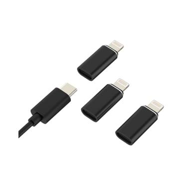 Imagem de Adaptador USB C fêmea para Lightning macho (pacote com 3) para iPhone 14, 13, 12, 11 Pro MAX, para Apple tipo C, conversor de cabo, acessórios, carregador de carro, conector Lightning para iPad
