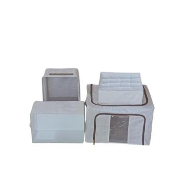 Imagem de Kit com 4 Organizadores Multiuso Tamanhos 50 x 40 x33 cm, 47x28 x20 cm, 40x26x20 cm e 32x32x12 cm, Um Deles Possui 16 Divisórias, Ambiente Organizado, Otimiza o Espaço Produto Linha Premium