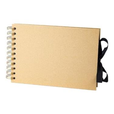 Imagem de oshhni Álbum de fotos de scrapbook, livro de memórias decorativo com laço, faça você mesmo, para chá de bebê, lembranças de aniversário, armazenamento de, Amarelo