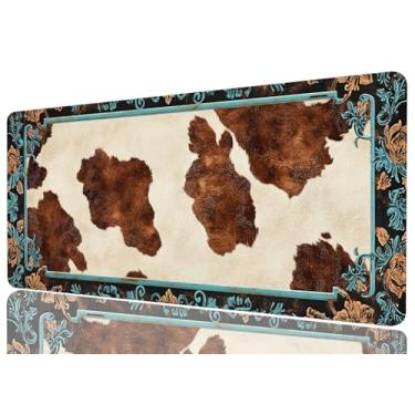 Imagem de Western Highland Cow Tapete de mesa para jogos Tapete de teclado grande mouse pad couro rancho marrom tapetes de mesa teclado de computador tapete de mouse tapete para laptop escritório decoração de
