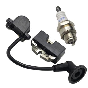 Imagem de RUURUU Conjunto de bobina de ignição e vela de ignição para motosserra Husqvarna 288XP 501812702, 501812801