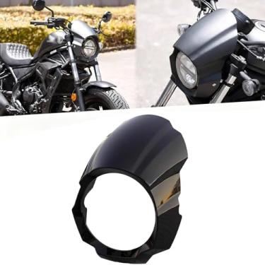 Imagem de Para CMX 250 CMX500 CMX300 500 Rebel 300 500 2025 2018-2025 capa de carenagem de farol de motocicleta máscara frontal protetor de para-brisa viseira defletor de vento preto (preto brilhante)