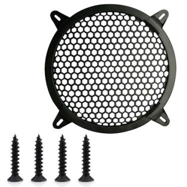 Imagem de Grade de subwoofer de 12 polegadas preta para alto-falante capa decorativa de malha protetora com parafusos de montagem
