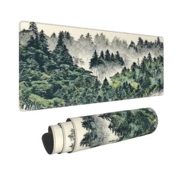 Imagem de CANFLASHION Tapete de mouse floresta verde, tapete de mesa de escritório 80 x 28 cm, mouse pad grande para jogos, XL estendido à prova d'água para computador com base de borracha antiderrapante, 300 x