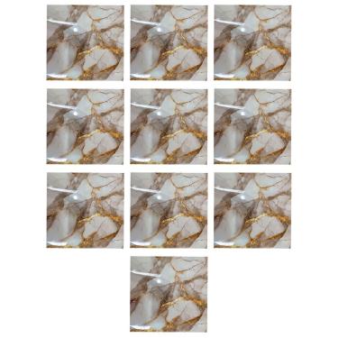 Imagem de Placa Adesiva Marmore 3D kit 10 uni Obra Reforma Papel de Parede Autocolante Moderno Casa Banheiro Cozinha Decoraçao