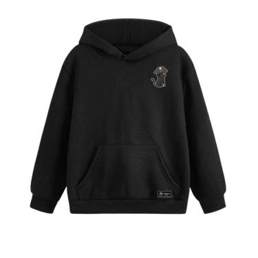 Imagem de Blusão Moletom Canguru Pirata Gato Infantil Personalizado com Capuz e Bolso-Unissex