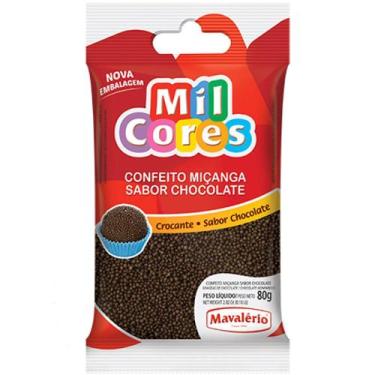 Imagem de Confeito Miçanga Sabor Chocolate Mil Cores 80g - Mavalério