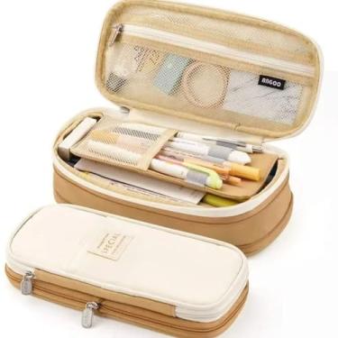 Imagem de Estojo de Lápis Retrátil Multifuncional Grande Capacidade Pode Ser Transformado em com Compartimentos Tela Design Zíper para Armazenamento Escolar Escritório e Viagens Ideal Estudantes