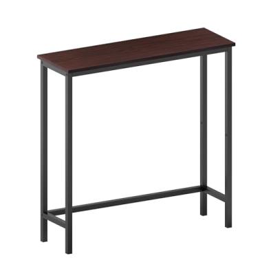 Imagem de HollyHOME Mesa de console estreita, mesa de entrada fina de 75 cm, suporte de sofá, prateleira de corredor para corredor, quarto, sala de estar, hall de entrada, nogueira escura