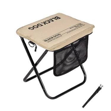 Imagem de Banqueta dobrável Blackdog ultraleve de 28 cm – Cadeira compacta de acampamento de 300 kg, estrutura em X de liga de alumínio com capacidade de 120 kg para caminhadas, pesca, churrasco