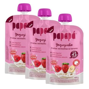Imagem de Kit 3 Papinha Yoguizinho De Frutas Vermelhas E Banana 100g - Papapá