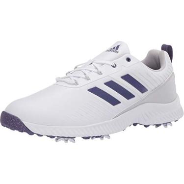 Imagem de adidas Tênis de golfe feminino W Response Bounce 2, Ftwr branco/cinza dois/roxo, 9.5