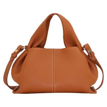 Imagem de FILDENS Bolsa De Ombro Transversal Retrô Couro Legítimo Para Mulheres, Chique Em Formato Bolinho E Linda Nuvem Feminina