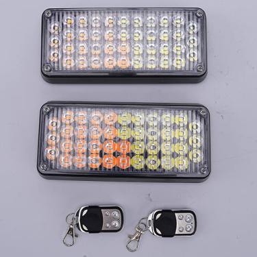 Imagem de BooYu Luz estroboscópica magnética âmbar/branca intermitente/com controle sem fio, luzes de farol de segurança de LED recarregáveis operadas por bateria, barra de luz de aviso de emergência portátil