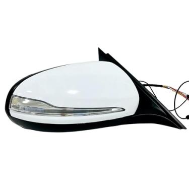 Imagem de CAMIL Espelho de porta lateral de ponto cego, retrovisor compatível com Mercedes Benz W205 C Class C300 C350 C400 Sedan modelo ano 2015-2021 (branco brilhante, lado direito do passageiro)