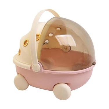 Imagem de KiBcsLic Gaiola de viagem para pássaros com aquecedor, gaiola pequena e confortável com aquecimento USB, portátil para agapornis, canários, periquitos e, Rosa