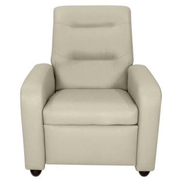 Imagem de Poltrona Classic Reclinável Tecido material sintético Matrix Cor Bege,