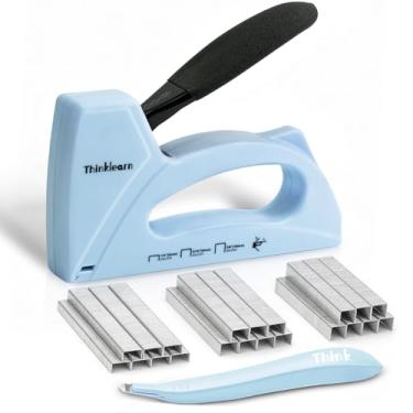 Imagem de Pistola de grampo leve para madeira, pistola de grampo de estofamento para sala de aula com 1600 peças JT21 grampos 1/4, 5/16, 3/20.3 cm e removedor de grampeadores, grampeador de tecido para