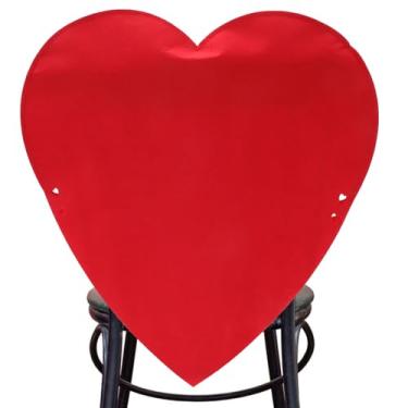 Imagem de OSALADI Conjunto de 2 Capas de Feltro para Encosto de Cadeira Em Formato de Coração, Perfeitas para O Dia Namorados E para Decorar a Sala de Jantar.