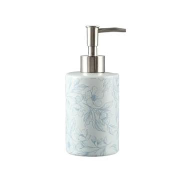 Imagem de Dispensador de sabão escandinavo dispensador de sabão de cerâmica frasco líquido de lavagem de louça, loção multifuncional, dispensador de xampu (azul)