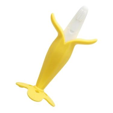 Imagem de Naroote Mordedor Mastigável Em Formato de Banana, Alívio de Desconforto para Bebês, Mordedor de Banana de Silicone para Dentição de Bebês (Amarelo Branco)