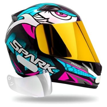 Imagem de Capacete Ebf Dragon Tiffany + Viseira Dourada (58)