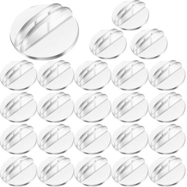 Imagem de 200 de Cartão Plástico com Base Circular Porta-Cartões Transparentes para Números Mesa Jogos Etiquetas Preço Comerciais