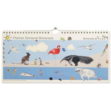 Imagem de Planner/Agenda Semanal Permanente de Parede Bicharada de A a Z (33 x 16 cm) com ilustrações de animais