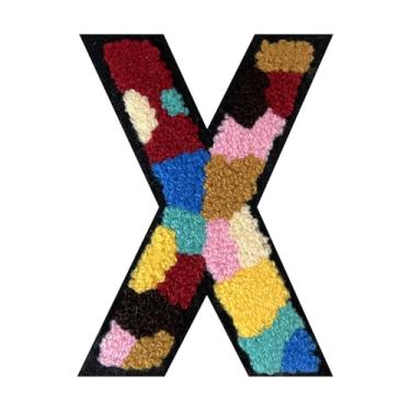 Imagem de Remendos individuais de letras de chenille de camuflagem de 15 cm – Letras universitárias de ferro ou costuradas, perfeitos para jaquetas, jeans, mochilas, sapatos e projetos DIY (X)