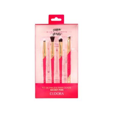 Imagem de Kit de Pincéis para Maquiagem Eudora Niina Secrets Secret Pink 4 Peças
