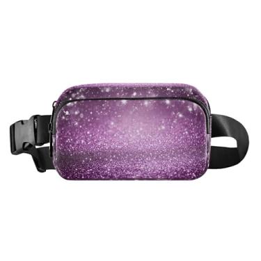 Imagem de CEBUGI Pochetes de caminhada para homens e mulheres, fundo roxo, moderno, resistente à água, com cinto ajustável para treino, viagem, corrida