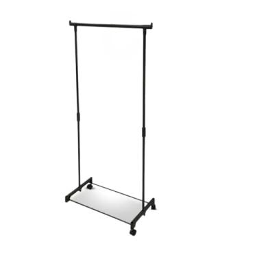 Imagem de Arara de Roupas Compacta | Cabideiro de Chão Desmontável para Espaços Pequenos, Preto(130cm)