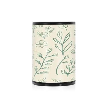 Imagem de Wassud Cinzeiro de carro de liga de alumínio com tampa Simple Line Art Folhas, à prova de cheiro, à prova de vento, cinzeiro de viagem para SUV, caminhão, escritório, casa