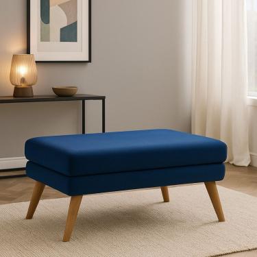 Imagem de Puff Decorativo Itália Material Veludo- Star Confort Azul