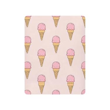 Imagem de xigua Lençóis de berço com casquinhas de sorvete para meninas e meninos, macio e respirável, adequado para berço padrão e cama infantil 68,5 x 99 cm