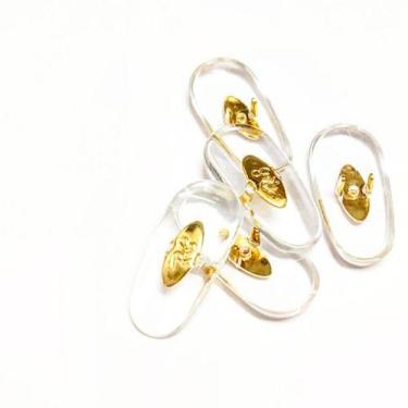 Imagem de Plaqueta Rb Garra Consertos Óculos Dourada Prata 02 Pares, 16 mm, Dour
